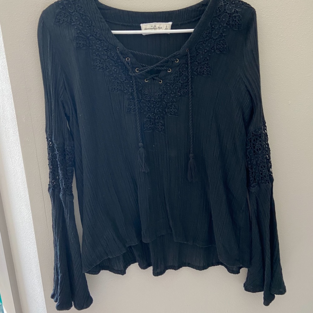Abercrombie Black Lace Long Sleeve